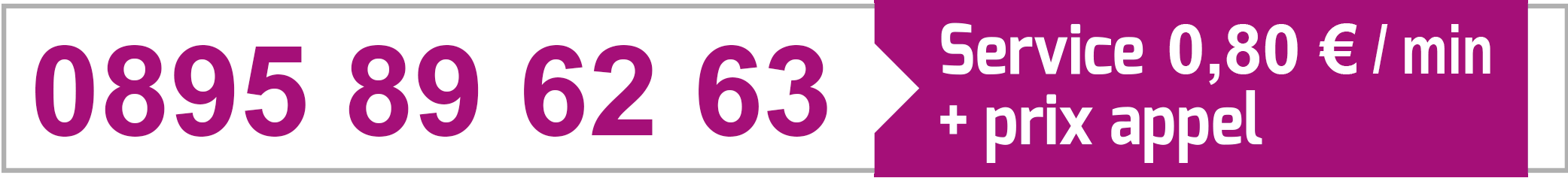 Appelez le 0895 89 62 63